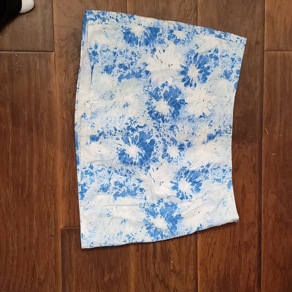 Blue and white floral skirt